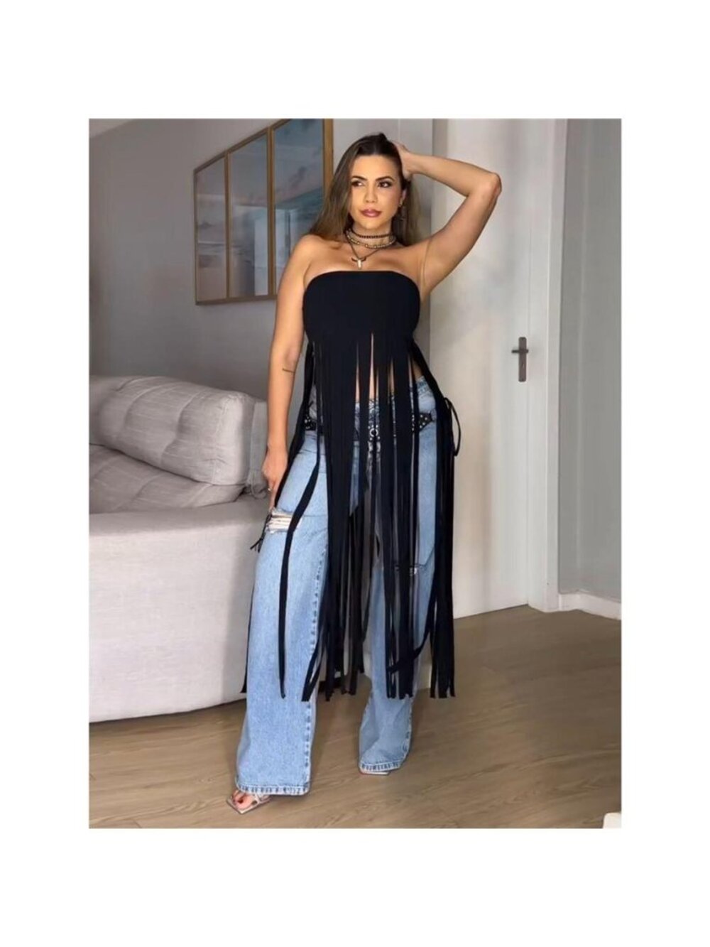 Fringe Trim Tube Top